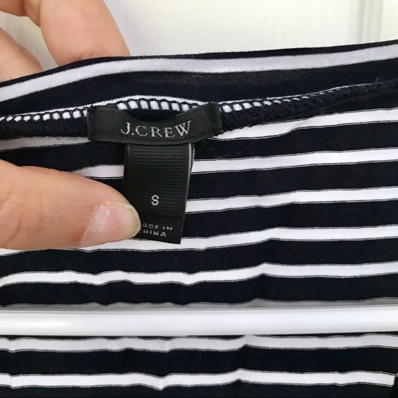 J.Crew Pleated chiffon-hem striped T-shirt - Picture 6 of 7